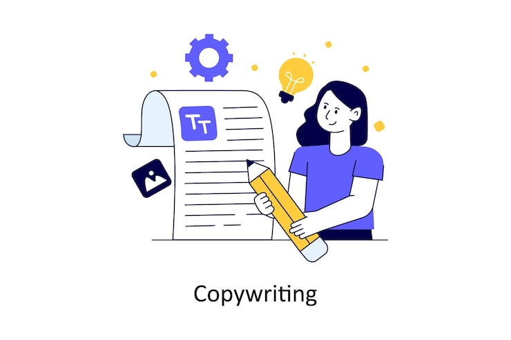 Vettore copywriting flat style design illustrazione vettoriale illustrazione di stock