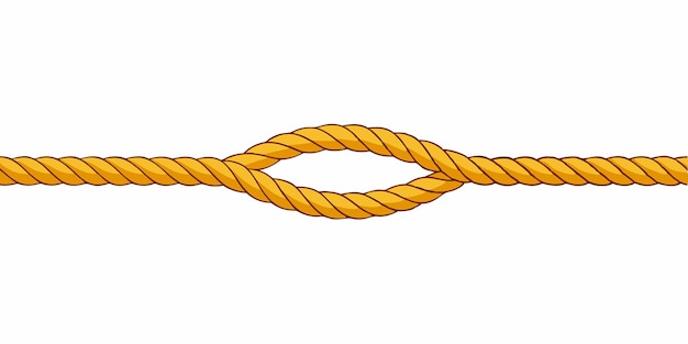 Corda dritta isolata su sfondo bianco