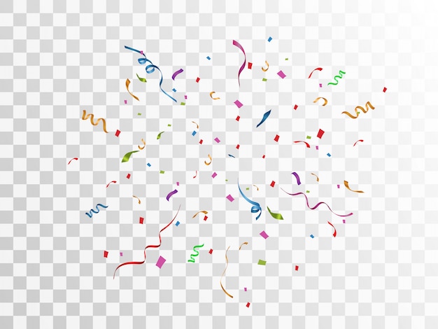 Coriandoli colorati sparsi. Sfondo festivo di compleanno Vacanza. illustrazione.