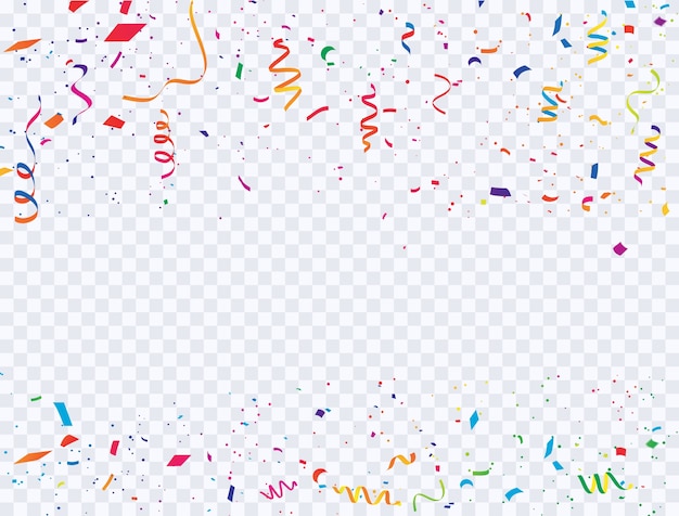 Coriandoli di celebrazione e carnevale di nastri colorati.