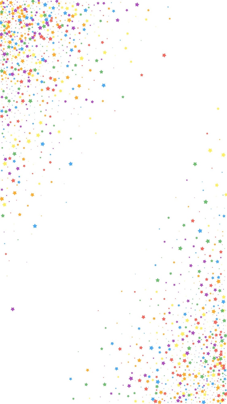 Vettore coriandoli festosi affascinanti. stelle di celebrazione. stelle luminose infantili su sfondo bianco. bel modello di sovrapposizione festivo. sfondo vettoriale verticale.