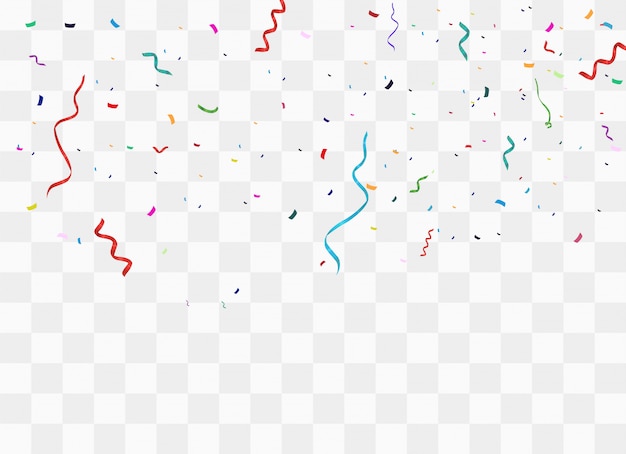 Coriandoli luminosi colorati isolati. Illustrazione festiva