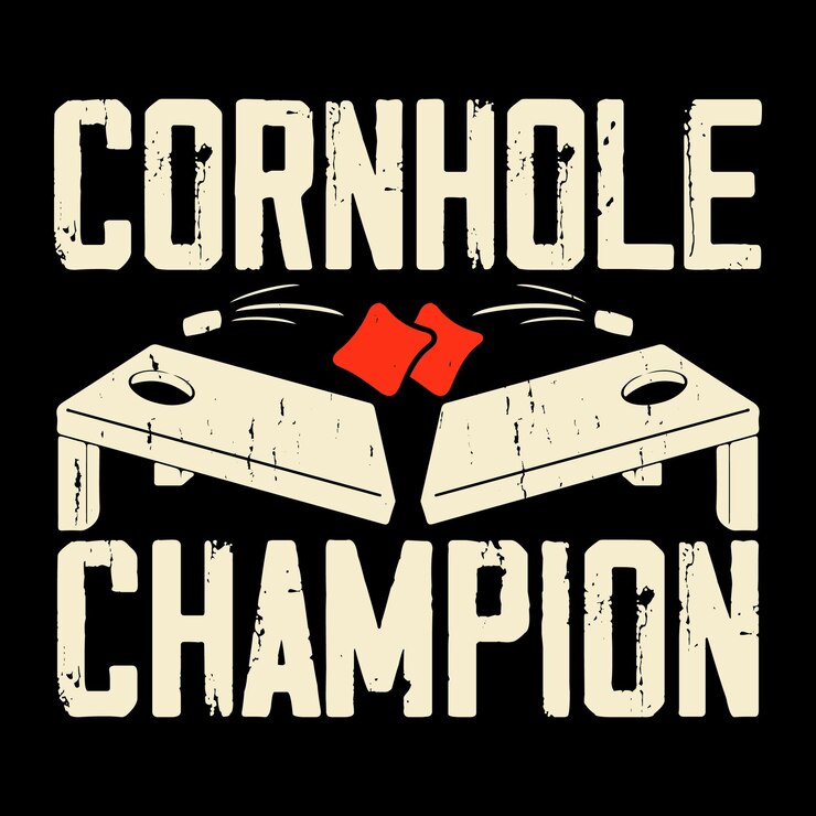 Cornhole Champion Funny Cornhole Player Retro Vintage Cornhole Tshirt Design