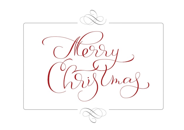 Cornice astratta e testo calligrafico Merry Christmas Vector illustration EPS10