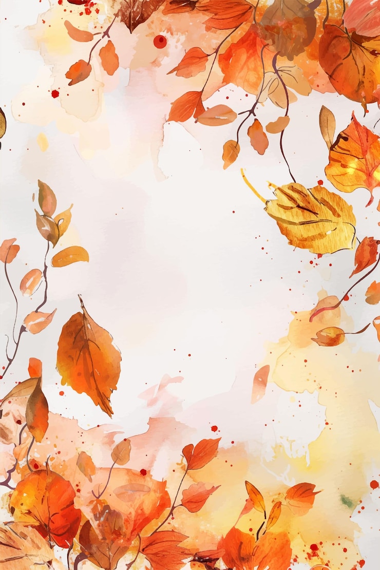 Vettore cornice autunnale sfondo autunnale con foglie e rami ad acquerello invito per biglietti di auguri