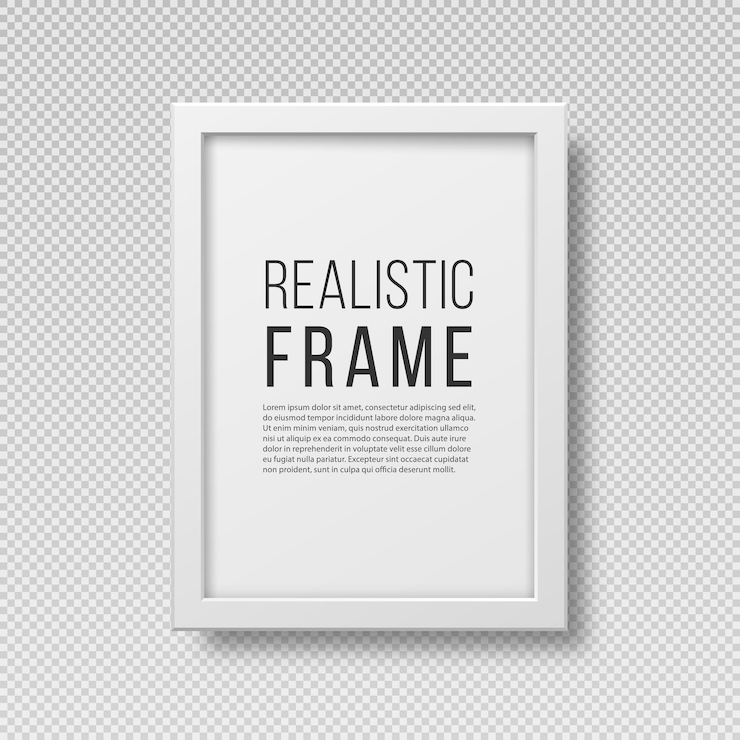 Vettore cornice bianca quadrata realistica spazio vuoto per la carta o la foto di pittura dell'immagine