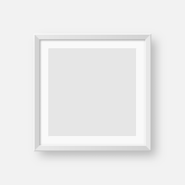 Cornice bianca realistica Moderno modello di poster per la fotografia d'arte o la pubblicità Perfetto per gallerie d'arte decorazione interna e branding Illustrazione vettoriale