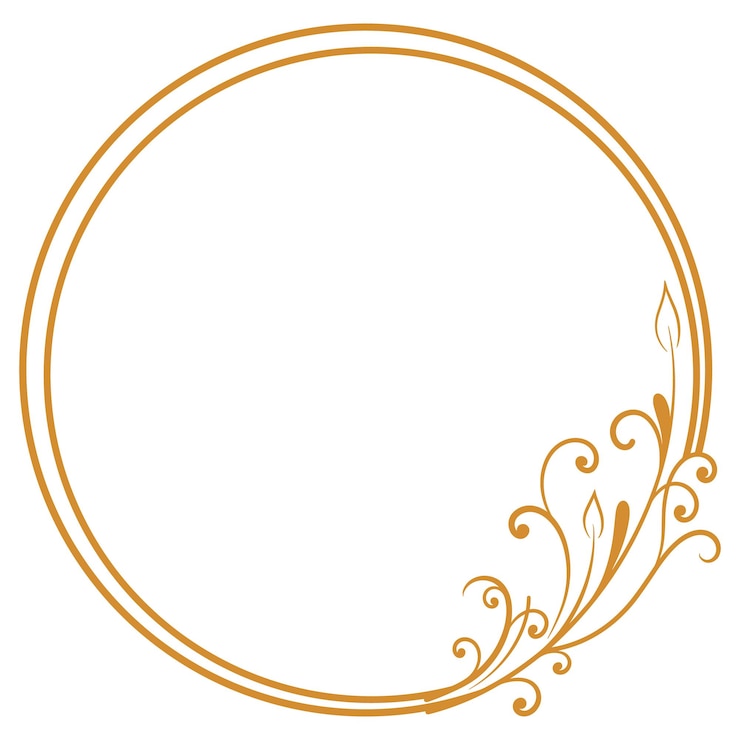 Vettore cornice circolare con decorazione floreale vintage ornamento illustrazione vettoriale