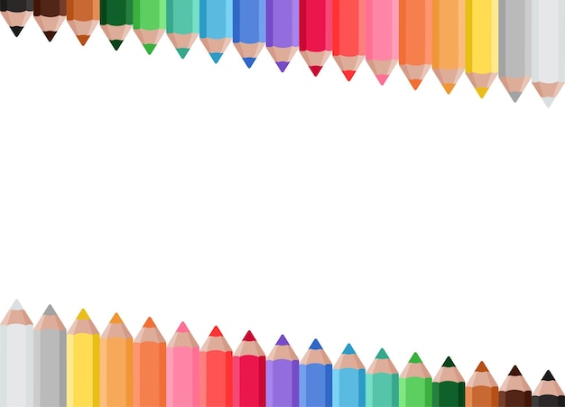 Cornice con sfondo di matite colorate per annunci di bambini foto coupon certificato di diploma