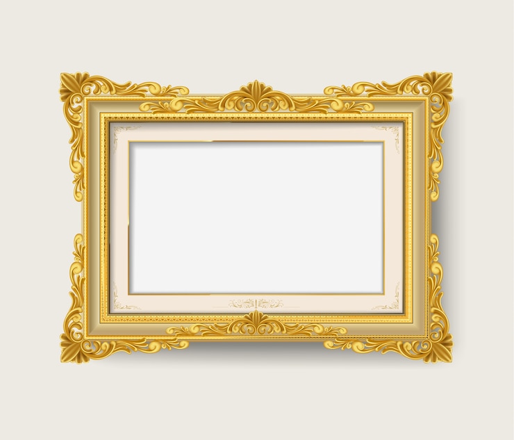 Vettore cornice d'epoca in oro bianco