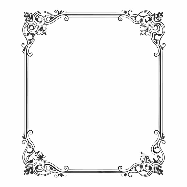 cornice decorativa elegante con ornamenti agli angoli per certificati o inviti