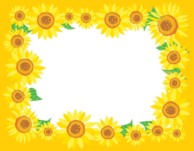 Cornice dell'illustrazione del girasole giallo estivo