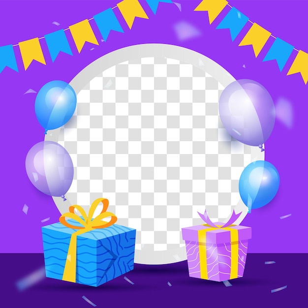Cornice di compleanno per i social media del profilo