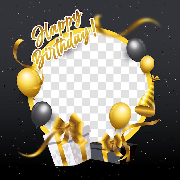 Cornice di compleanno per i social media del profilo