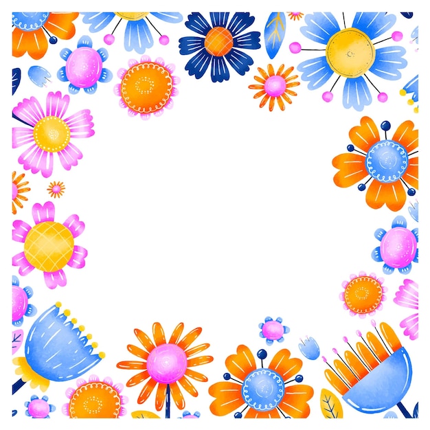 cornice di confine con fiori decorativi luminosi fiorente