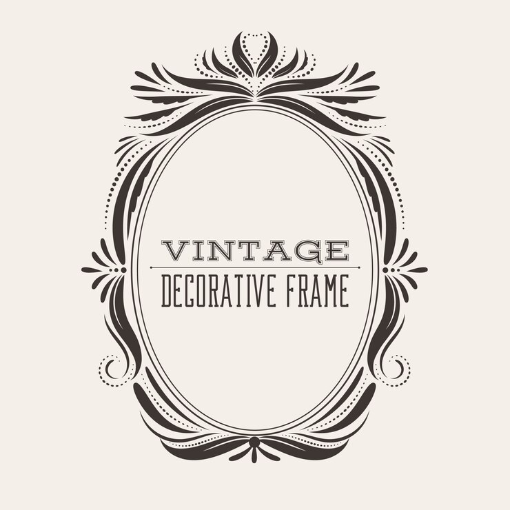 Cornice di confine vintage stile vittoriano ovale