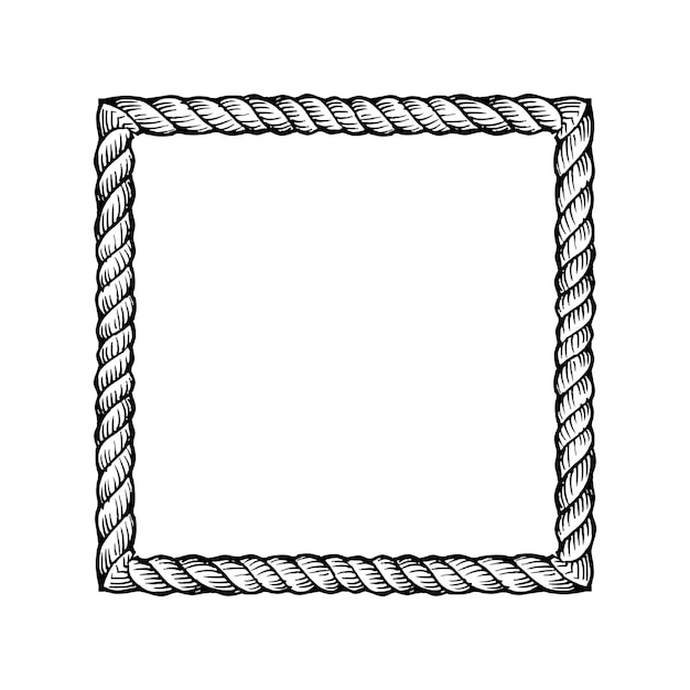 cornice di corda quadrata su illustrazione vettoriale trasparente