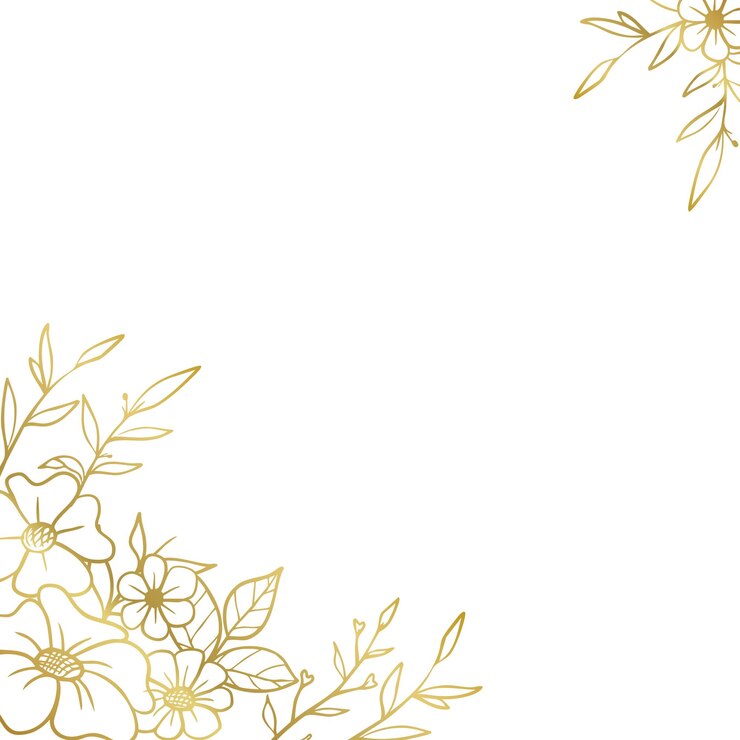Vettore cornice di fiori rustica disegnata a mano in oro