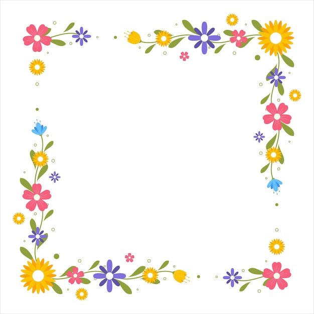 cornice di fiori sfondo colorato di design floreale