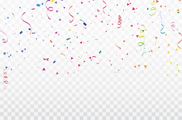 Cornice di nastri confetti celebrazione.