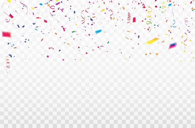 Cornice di nastri confetti celebrazione.