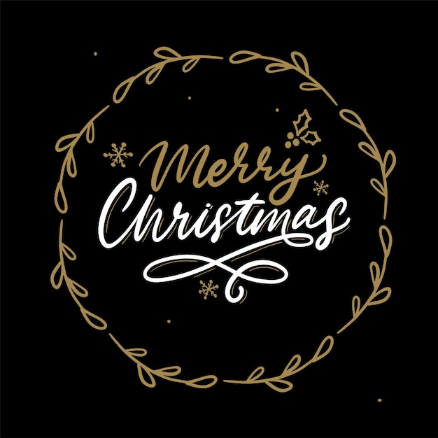 Cornice di Natale Capodanno Lettering Cute Winter Text