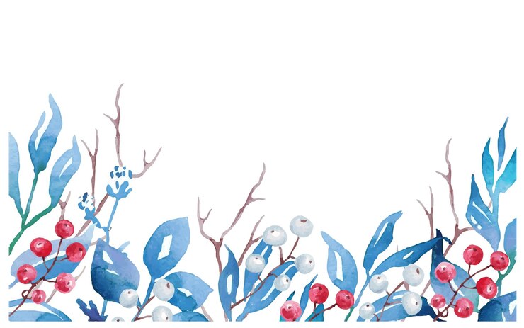 Cornice di Natale Clipart dell'acquerello