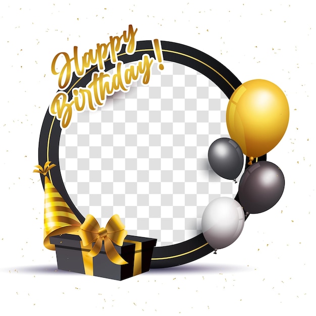 Cornice di social media di compleanno per l'immagine del profilo