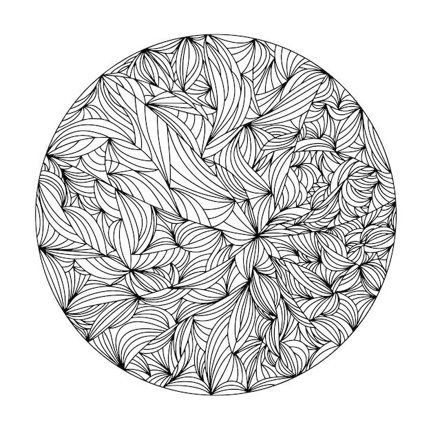 Cornice di tiraggio della mano astratta del cerchio. Illustrazione vettoriale.