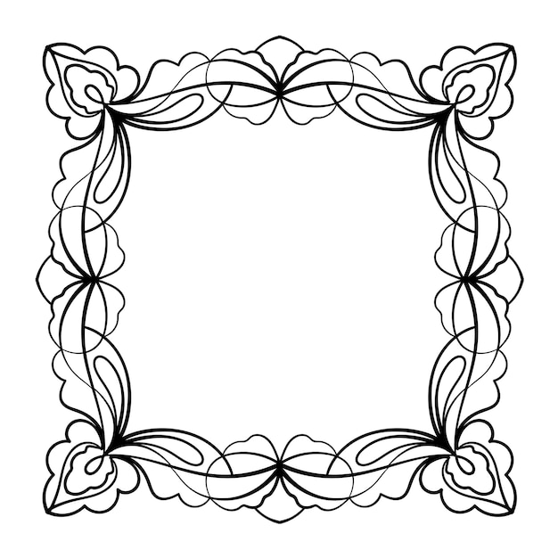 Cornice doodle disegnata a mano su sfondo bianco Elemento di design vettoriale decorativo con spazio per la copia del testo