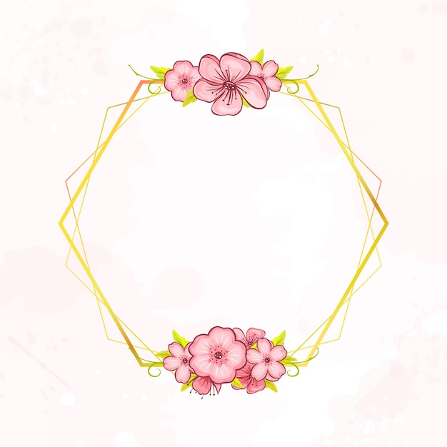 Cornice dorata botanica geometrica