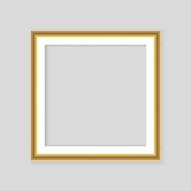 Cornice dorata realistica isolata su sfondo grigio Perfetto per le tue presentazioni.