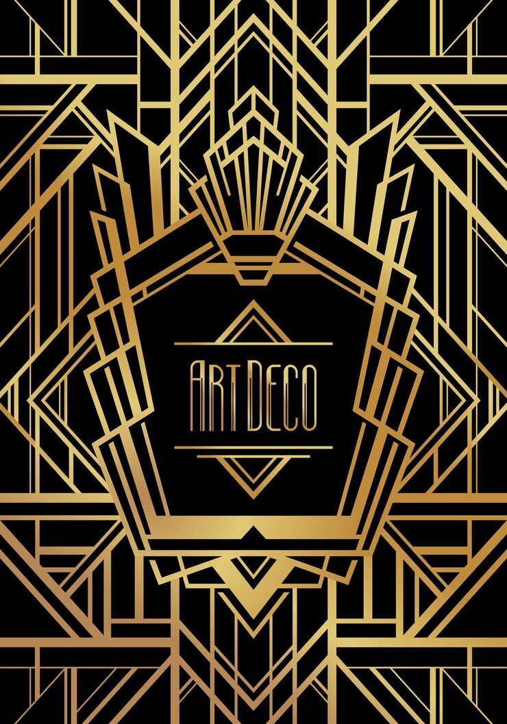 Vettore cornice dorata vintage artdeco