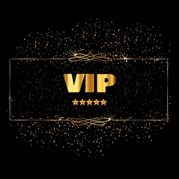 Cornice dorata vintage vip che luccica nell'illustrazione vettoriale