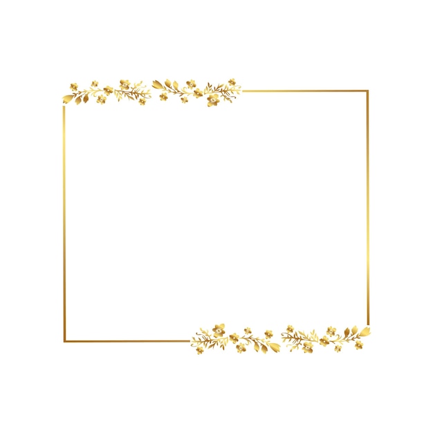 Cornice florale d'oro per inviti e presentazioni