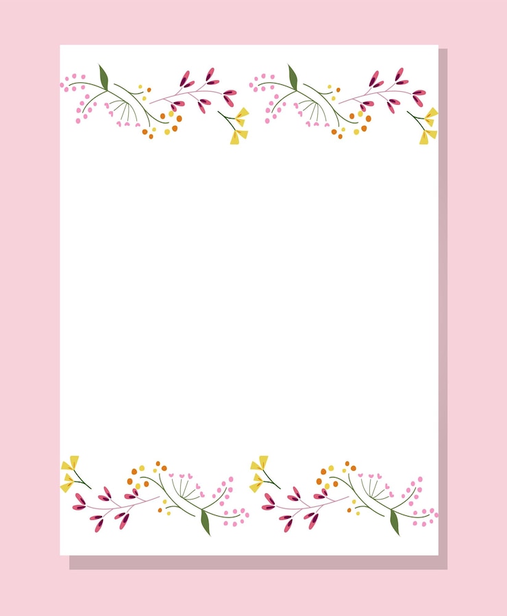 Vettore cornice floreale con prato estivo fiori selvatici erbe erba foglie rettangolo confine botanico