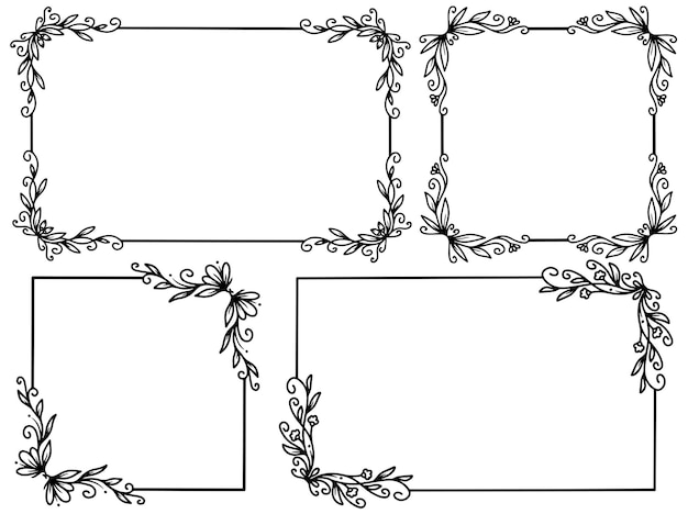 Cornice floreale ornamentale linea art