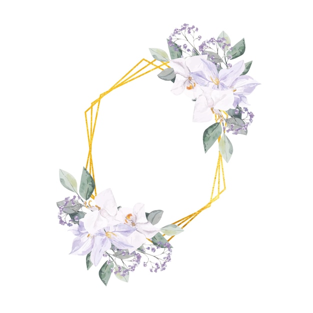 Cornice in oro con fiori viola, invito a nozze bohémien molto peri colori, fiori da giardino viola