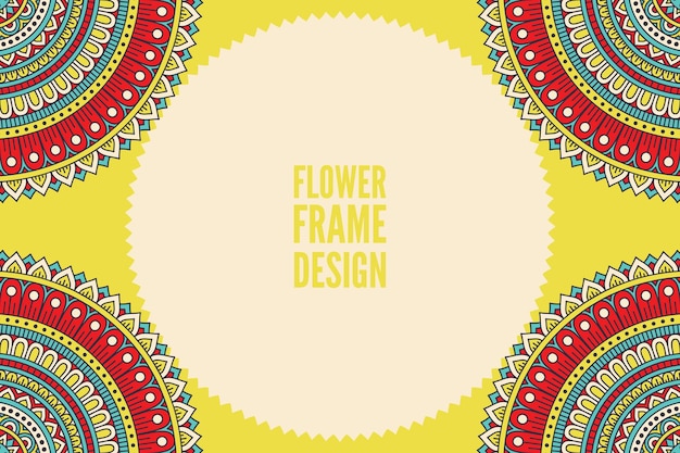 Cornice ornamentale rotonda colorata di fiori
