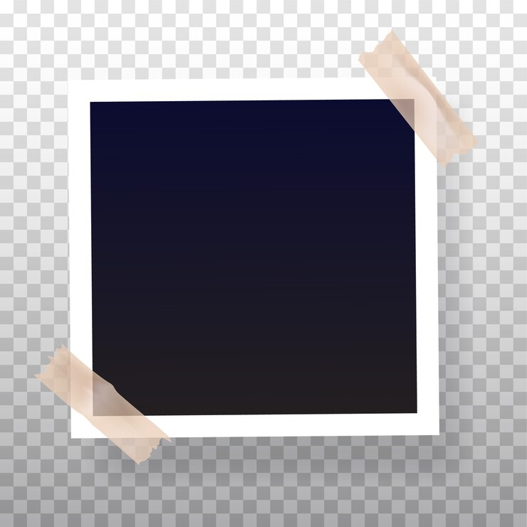 Cornice per foto istantanea vuota incollata su nastro colorato