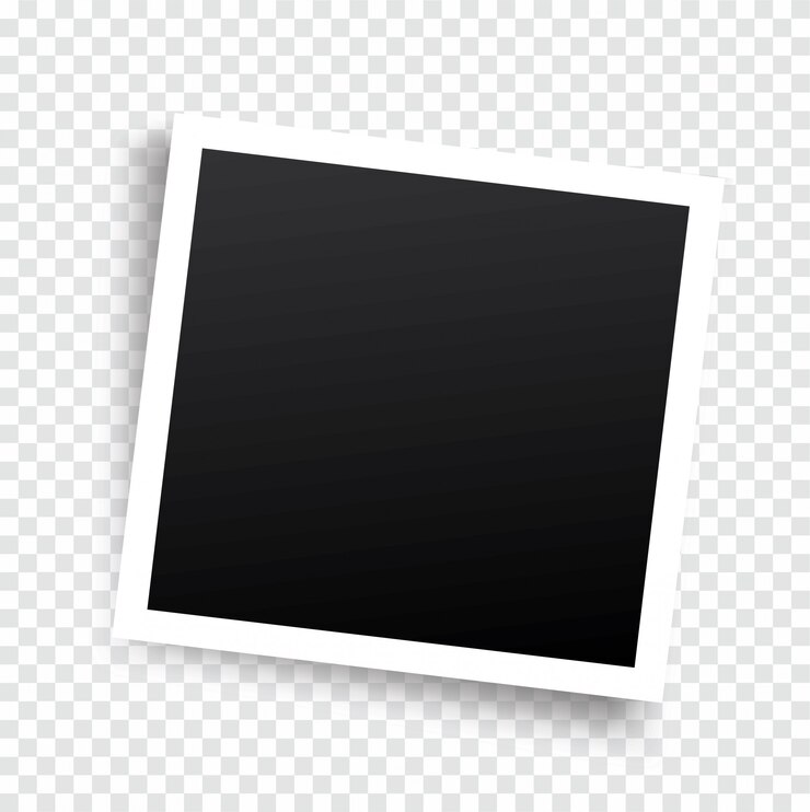 Cornice per foto realistica con mockup di vettore ombra posto su trasparente