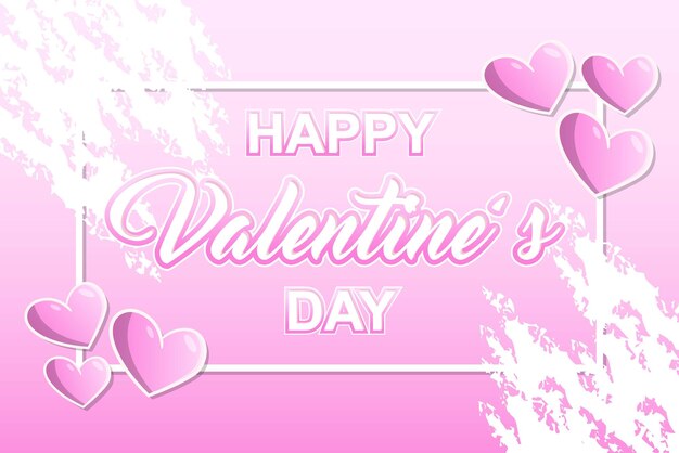 cornice per il giorno di San Valentino carino rosa colorato amore febbraio hype editabile effetto di testo stile modello di progettazione