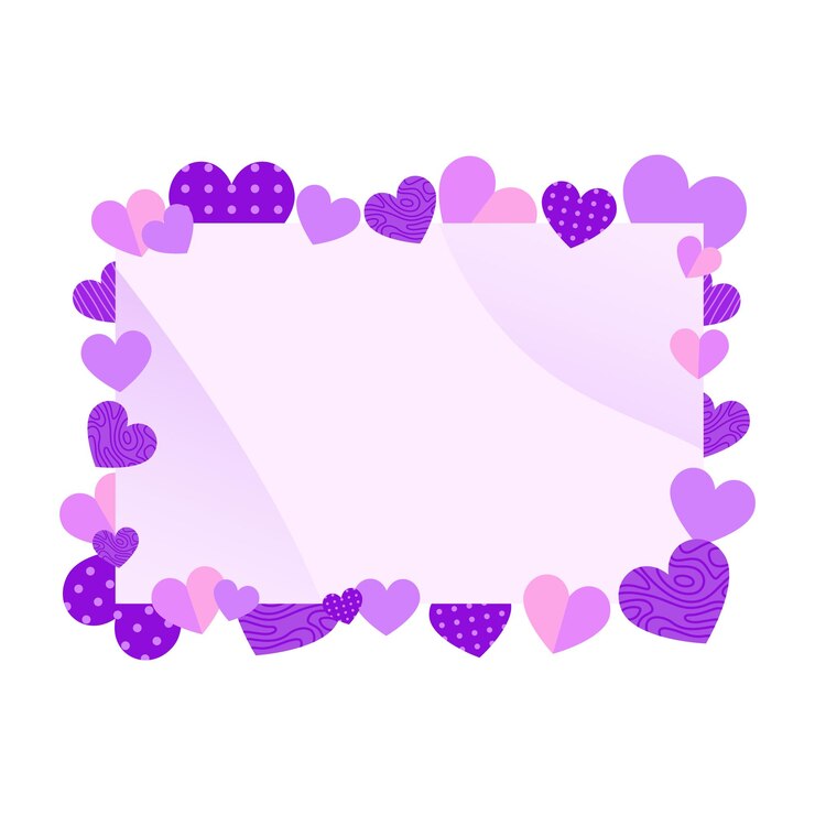 Vettore cornice per il giorno di san valentino con il design del confine del cuore carino