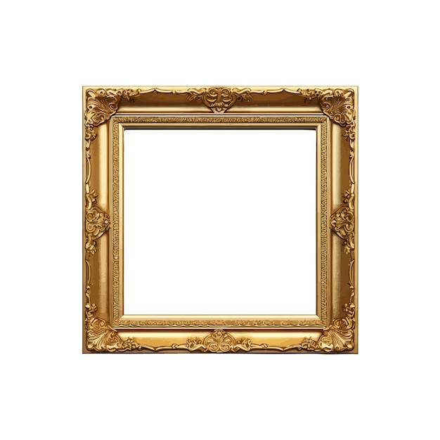 Cornice portafoto classica dorata, design piatto, illustrazione vettoriale