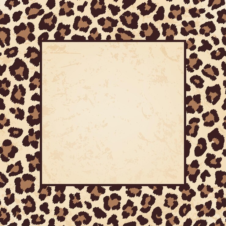 Vettore cornice quadrata con motivo marrone beige leopardo illustrazione vettoriale