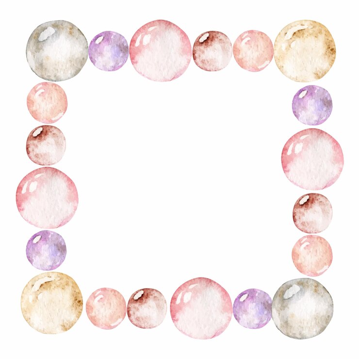 Vettore cornice quadrata disegnata a mano ad acquerello di bolle pastello per san valentino isolato su sfondo bianco design per biglietti d'auguri di carta amore carta da parati con stampa tessile matrimonio