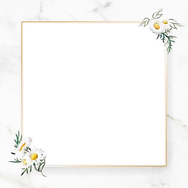 Cornice quadrata floreale vuota vettoriale Blank