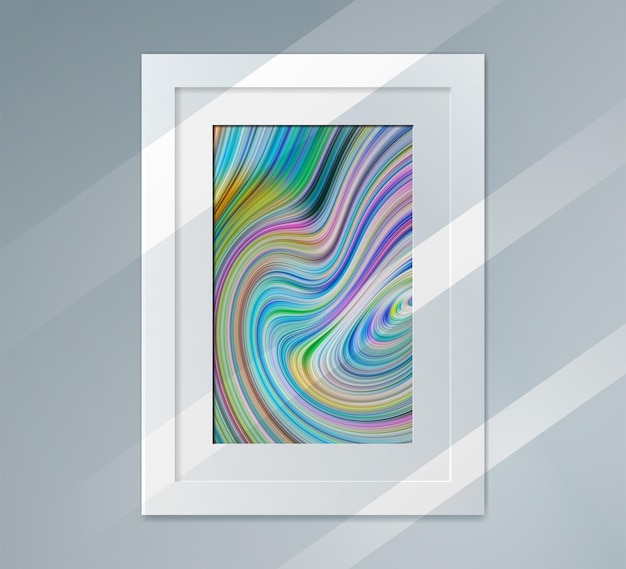 Cornice realistica a linee continue con effetti di sovrapposizione del disegno del contorno