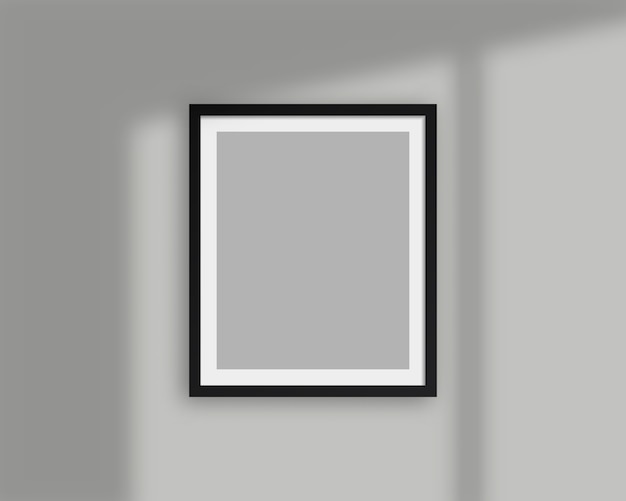 Cornice realistica con sovrapposizione di ombre. Modello di cornice vuota. isolato. Modello di progettazione. Illustrazione realistica.