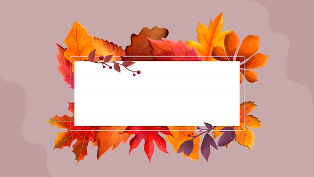 Cornice rettangolare dell'acquerello di autunno